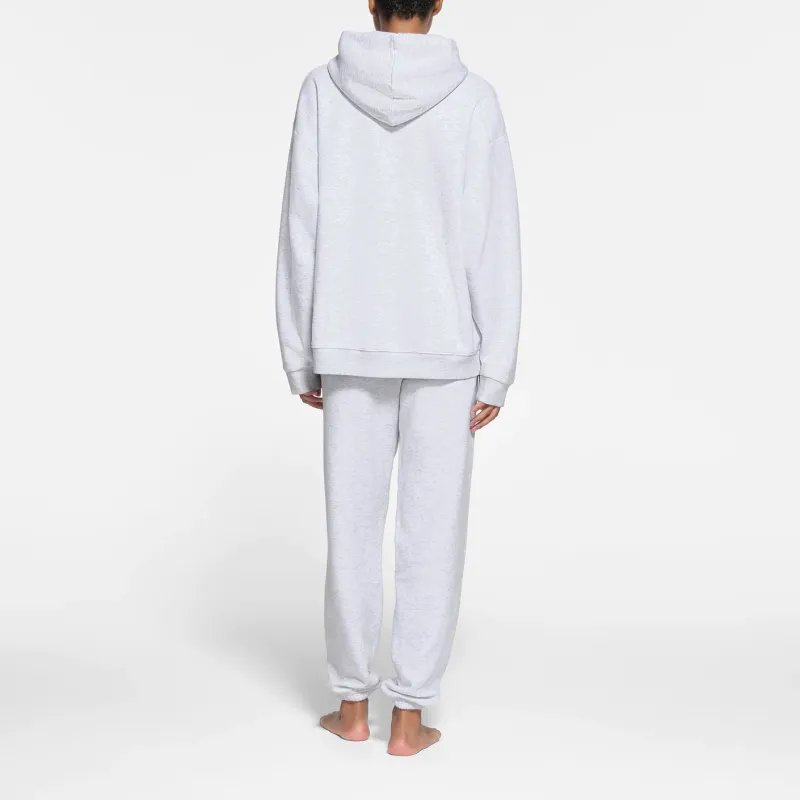 SKIMS COTTON FLEECE OVERSIZED HOODIE Sweatshirt Women's Light Heather Grey-1