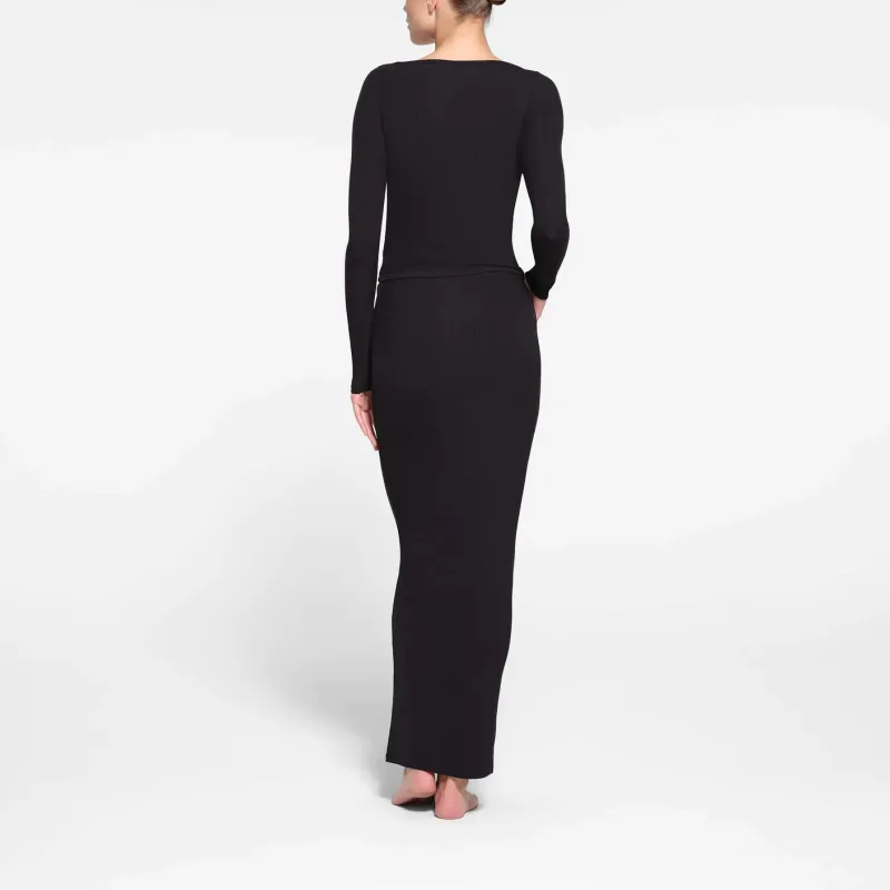 SKIMS SOFT LOUNGE LONG SKIRT Casual Long Skirt Women's ONYX/Onyx-2