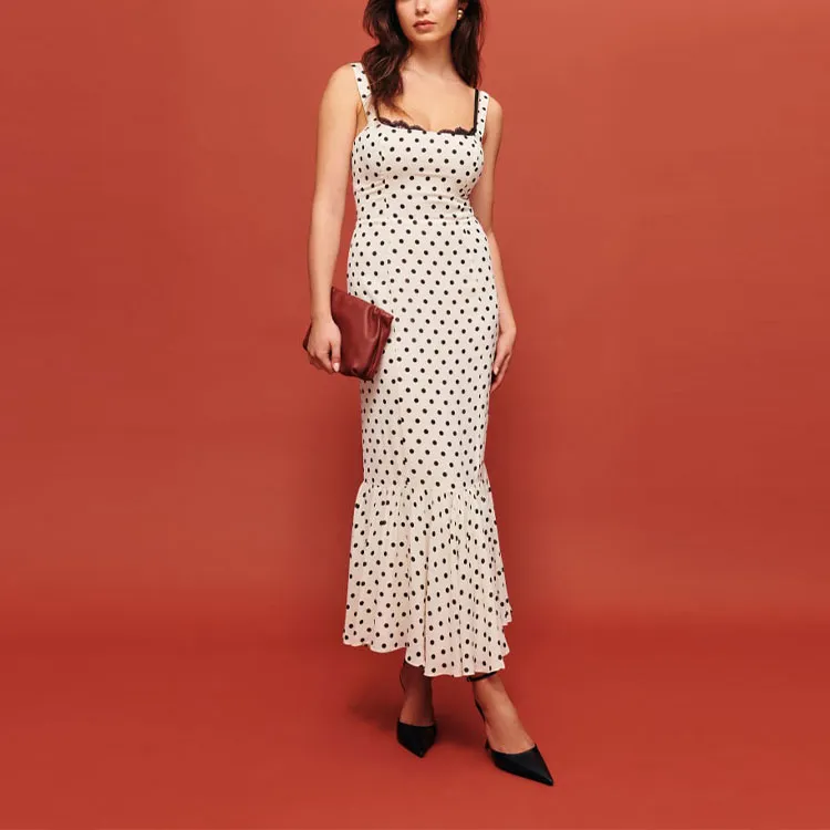 REFORMATION Irisa Dress Slip Dresses Women's Light Coffee-1