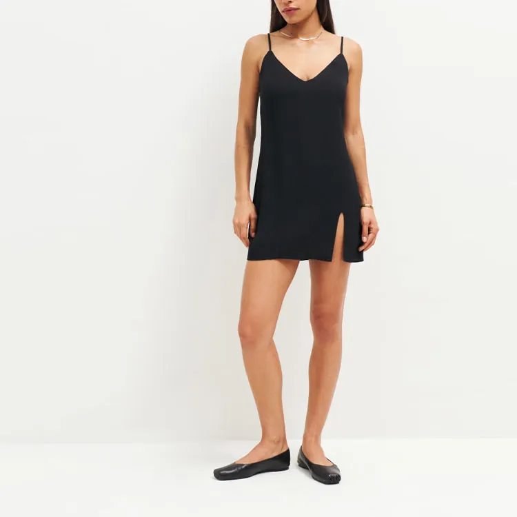REFORMATION Marlowe Dress Slip Dresses Women's Black-2