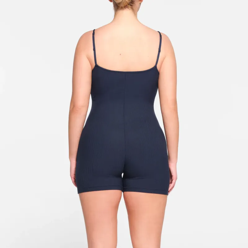 SKIMS SOFT LOUNGE SCOOP ONESIE Bodysuits Women's NAVY/Marine Blue-2