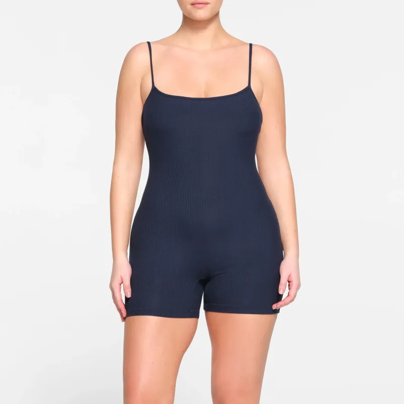 SKIMS SOFT LOUNGE SCOOP ONESIE Bodysuits Women's NAVY/Marine Blue-1