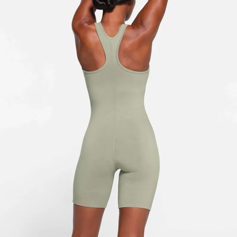 SKIMS OUTDOOR MID THIGH ONESIE Bodysuits Women's MINERAL/Mineral-2