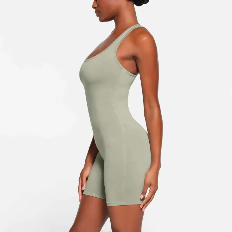 SKIMS OUTDOOR MID THIGH ONESIE Bodysuits Women's MINERAL/Mineral-3