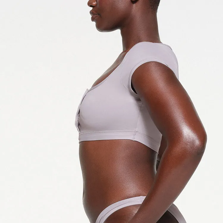 SKIMS SIGNATURE SWIM SUPER CROPPED T-SHIRT Bikini Women's Chrome/Chrome-Plated-3