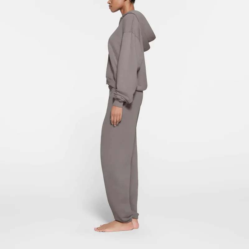 SKIMS FRENCH TERRY CLASSIC ZIP UP HOODIE Sweatshirt Women's SMOKE/Smoke Gray-3