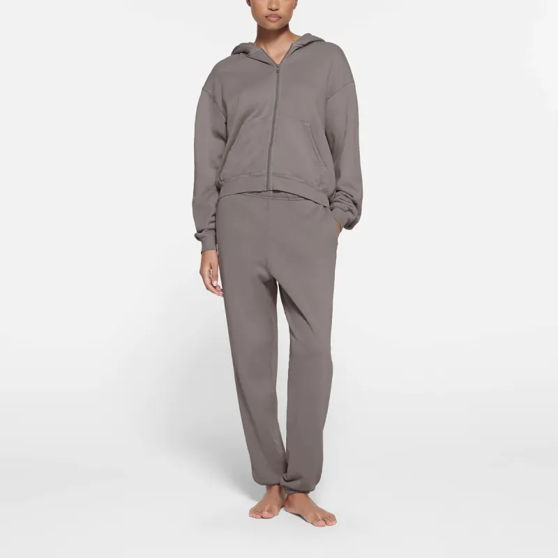 SKIMS FRENCH TERRY CLASSIC ZIP UP HOODIE Sweatshirt Women's SMOKE/Smoke Gray-1