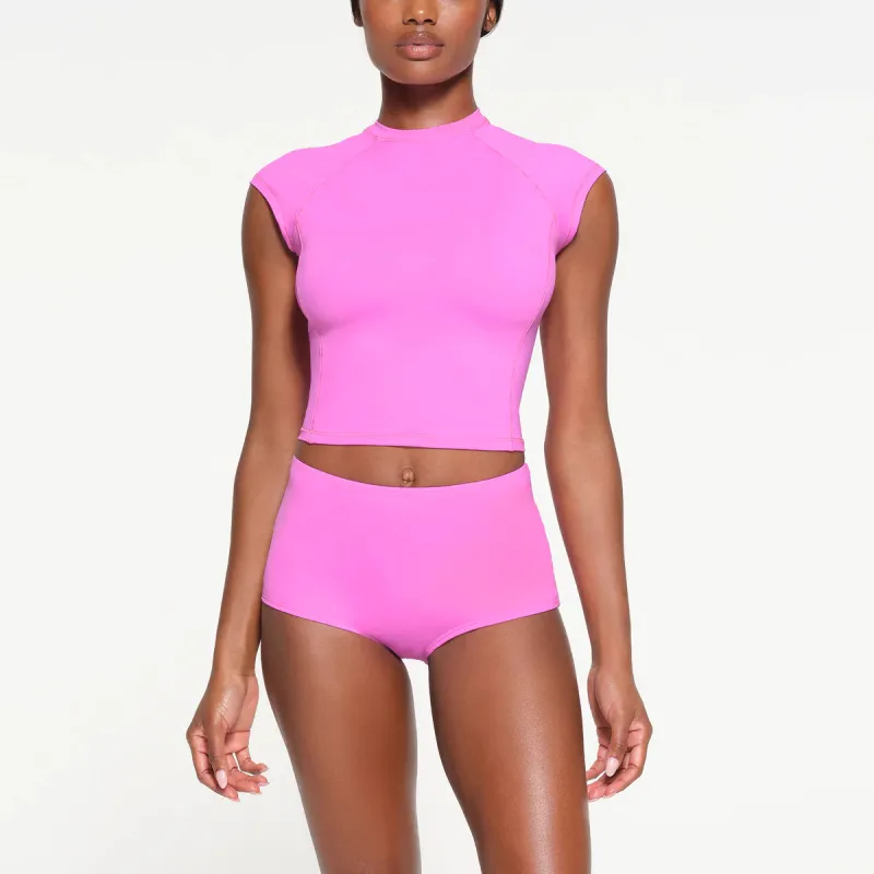 SKIMS SIGNATURE SWIM RAGLAN T-SHIRT Bikini Women's NEON ORCHID/Neon Orchid-1