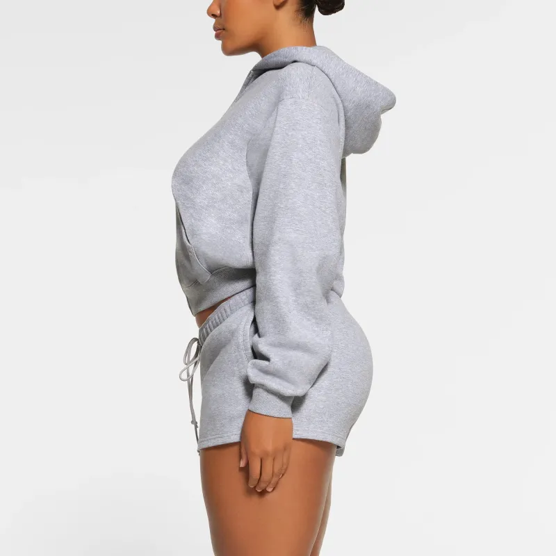 SKIMS COTTON FLEECE CLASSIC SHORT Casual Shorts Women's Heather Grey/Stone Heather-3