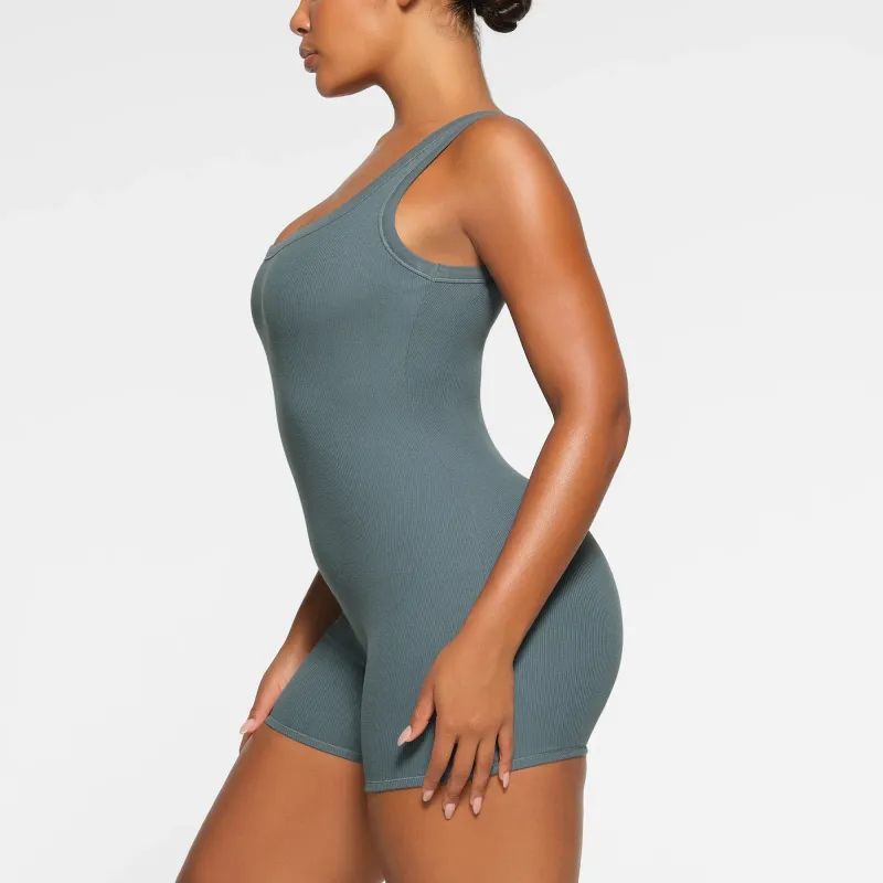 SKIMS COTTON RIB ONESIE Bodysuits Women's KYANITE/Blue Crystal Stone-3