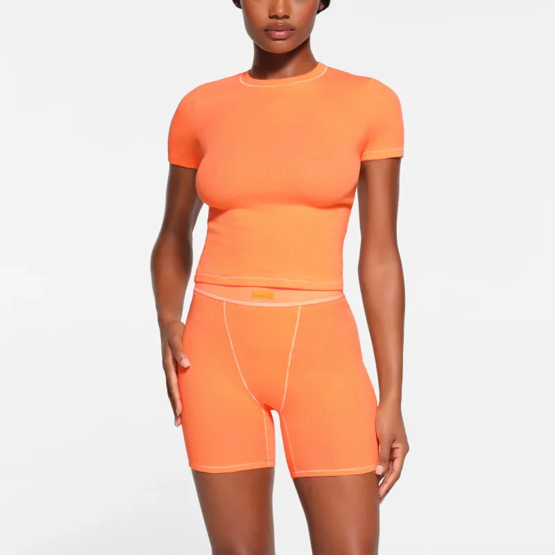 SKIMS COTTON RIB T-SHIRT T-Shirt Women's APRICOT/Apricot-1