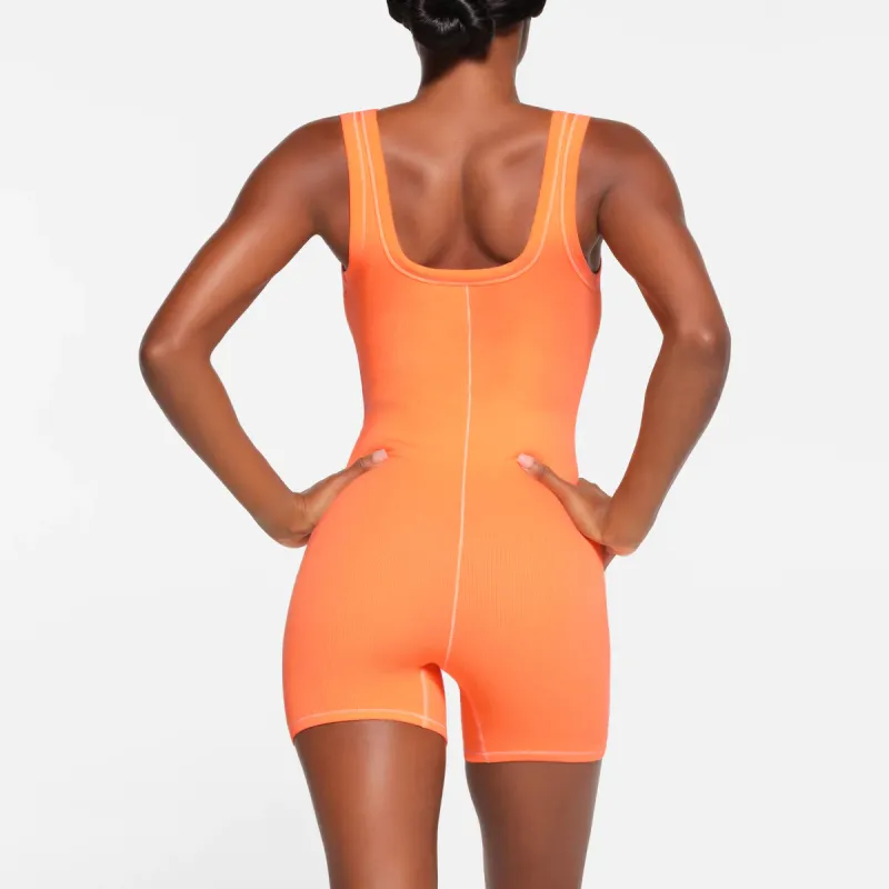 SKIMS COTTON RIB ONESIE Bodysuits Women's APRICOT/Apricot-1