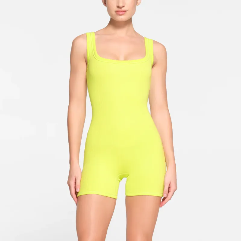 SKIMS COTTON RIB ONESIE Bodysuits Women's DAFFODIL/Daffodil-1