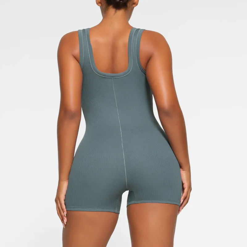 SKIMS COTTON RIB ONESIE Bodysuits Women's KYANITE/Blue Crystal Stone-2