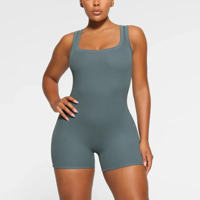 SKIMS COTTON RIB ONESIE Bodysuits Women's KYANITE/Blue Crystal Stone-1