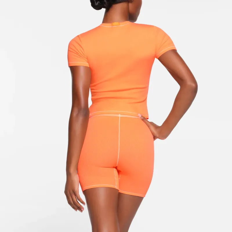 SKIMS COTTON RIB T-SHIRT T-Shirt Women's APRICOT/Apricot-2