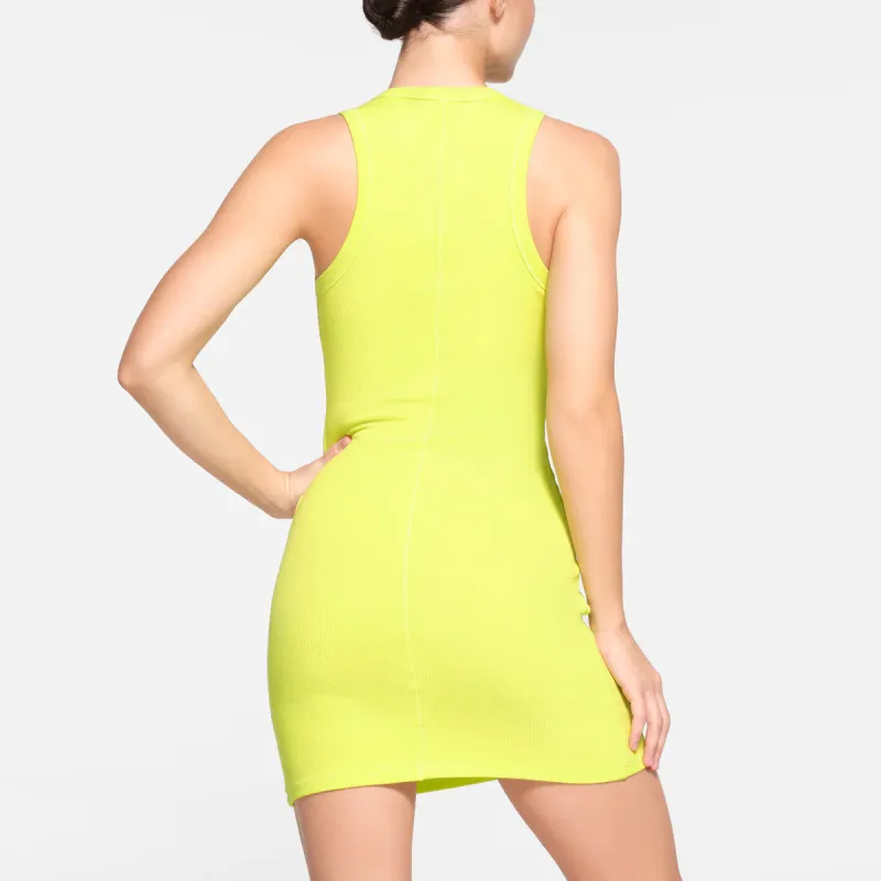 SKIMS COTTON RIB TANK DRESS Sleeveless Dress Women's DAFFODIL/Daffodil-2