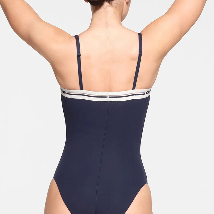 SKIMS FITS EVERYBODY LOGO STRAIGHT NECK BODYSUIT Bodysuits Women's NAVY/Marine Blue-2