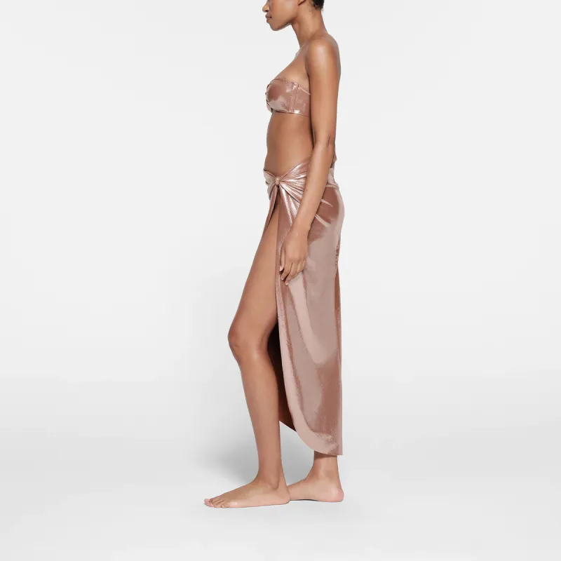 SKIMS LIQUID SHINE SWIM SARONG SKIRT Swim Dresses & Skirts Women's Cinnamon-3