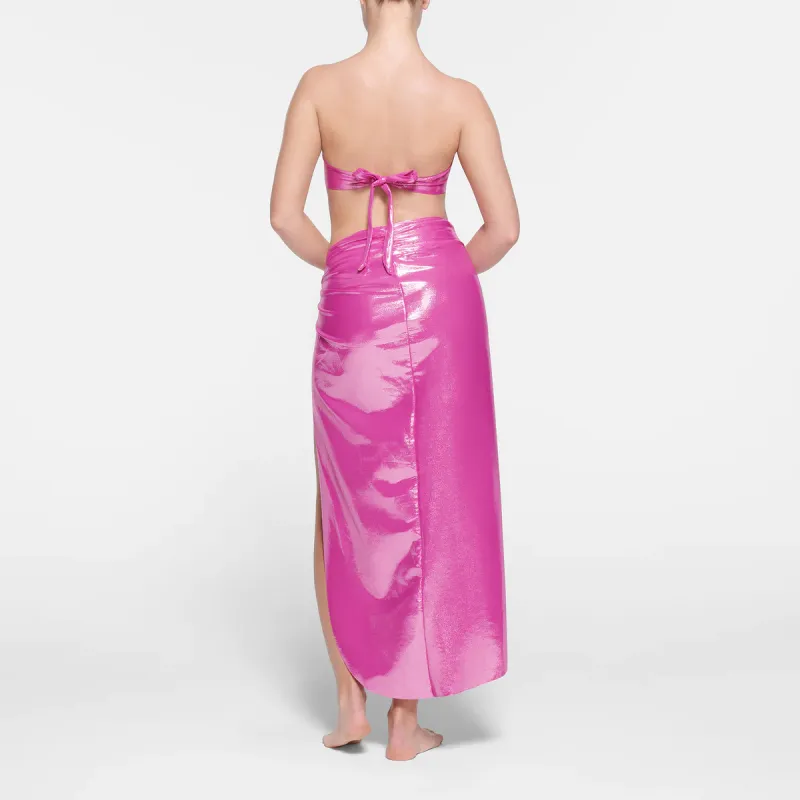 SKIMS LIQUID SHINE SWIM SARONG SKIRT Swim Dresses & Skirts Women's Lollipop/Popstick-2