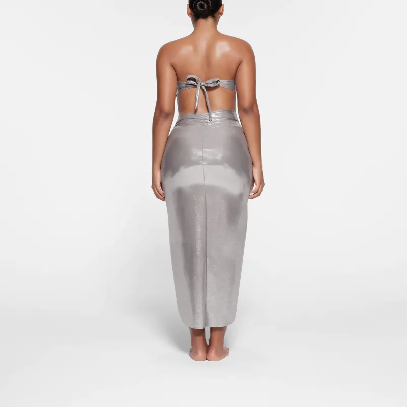 SKIMS LIQUID SHINE SWIM SARONG SKIRT Swim Dresses & Skirts Women's SMOKE/Smoke Gray-2