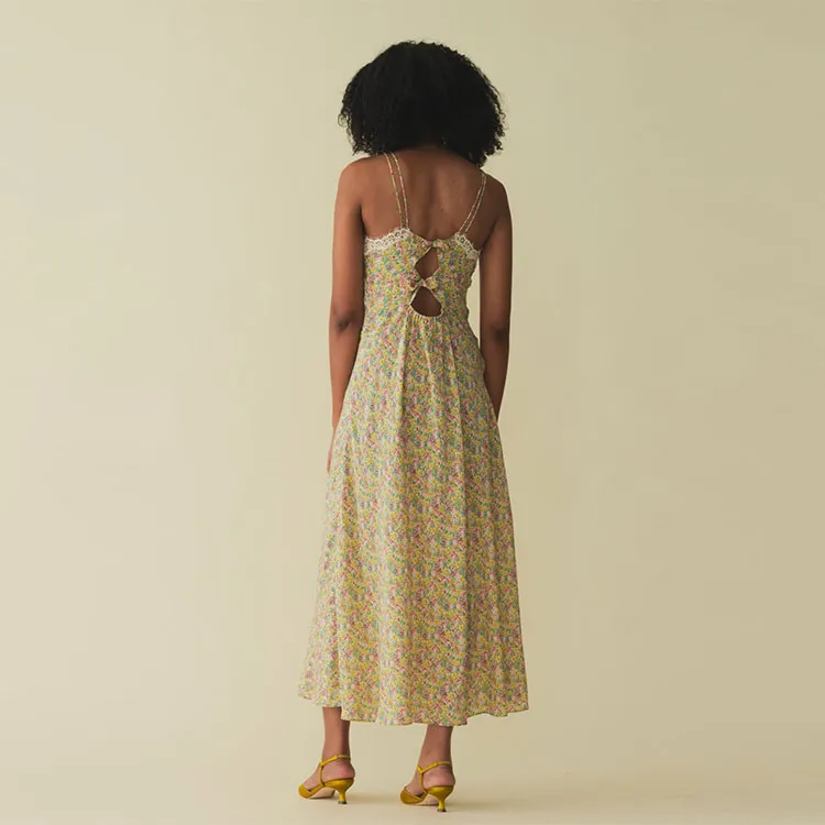 DOEN VENUS DRESS Slip Dresses Women's Chrysanthemum Pattern-2