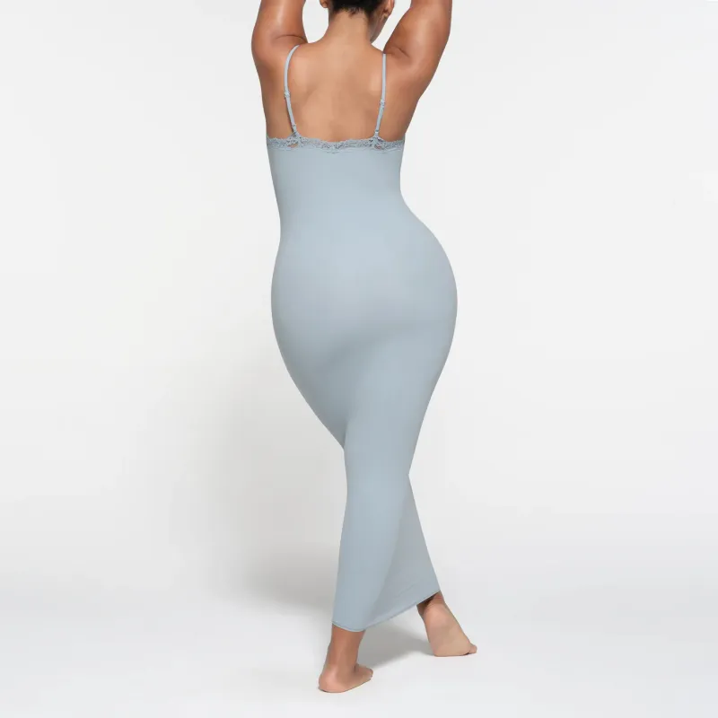 SKIMS Wedding Dress Series FITS EVERYBODY LACE LONG SLIP DRESS Slip Dress Women's DENIM/Denim-2