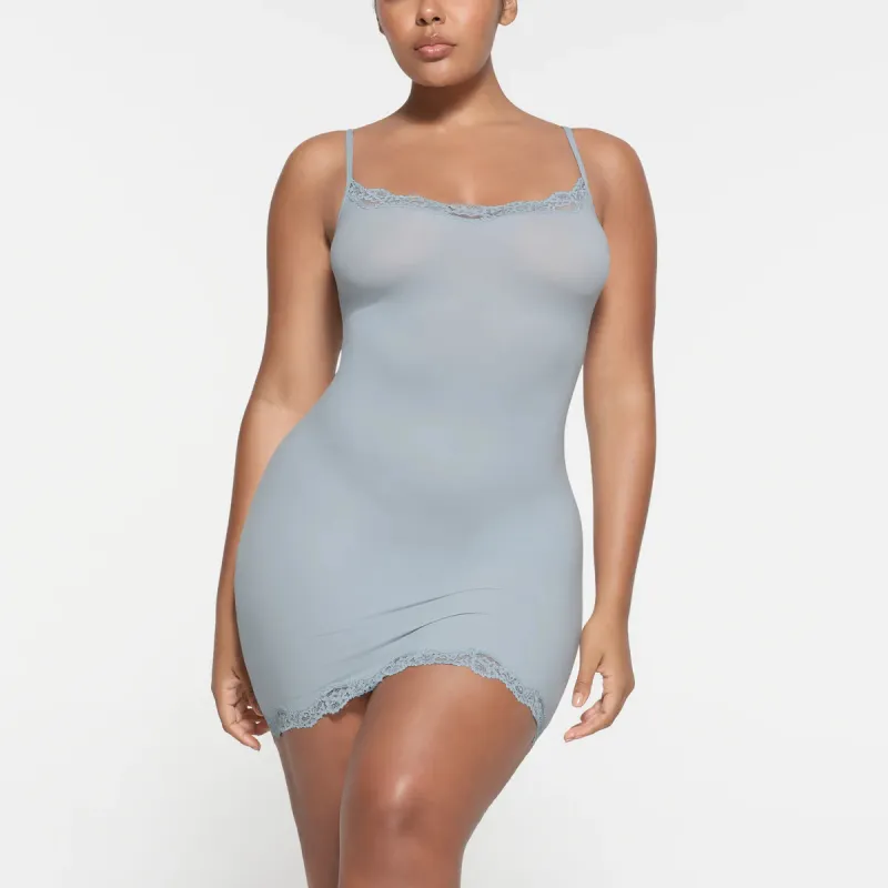 SKIMS Wedding Dress Series FITS EVERYBODY LACE SLIP DRESS Slip Dress Women's DENIM/Denim-1