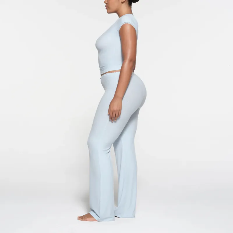SKIMS SOFT LOUNGE LACE PANT Casual Pants Women's CELESTE/Sky Blue-3