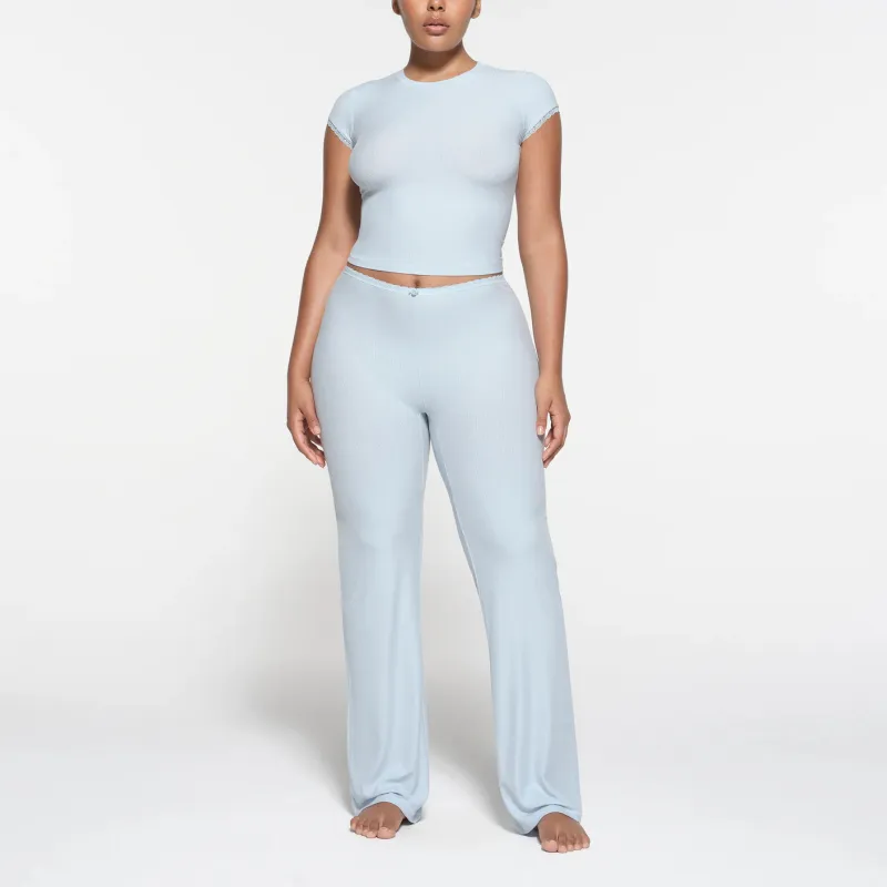 SKIMS SOFT LOUNGE LACE PANT Casual Pants Women's CELESTE/Sky Blue-1