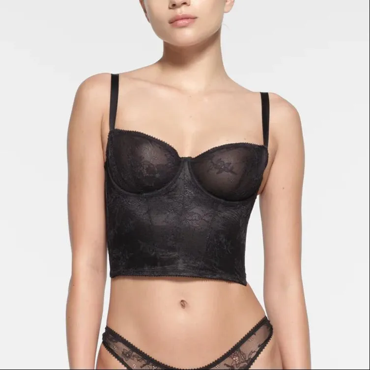 SKIMS Wedding Dress Series ULTRA FINE LACE CORSET Camisole Women's ONYX/Onyx-1