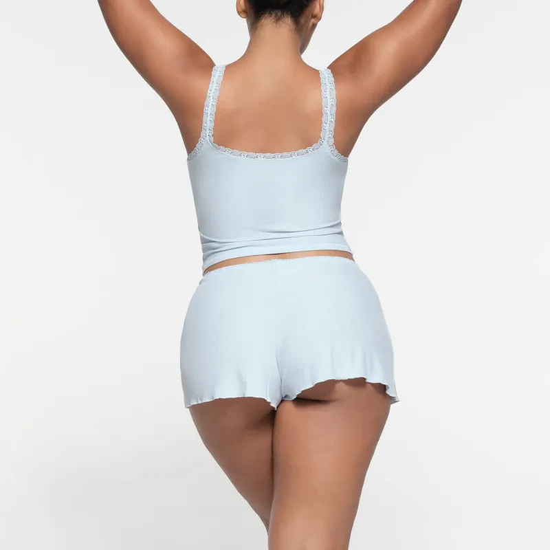 SKIMS SOFT LOUNGE LACE SHORT Casual Shorts Women's CELESTE/Sky Blue-3