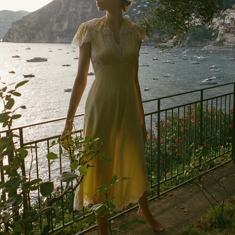 DOEN GRACE DRESS Short-Sleeved Dresses Women's Yellow-1