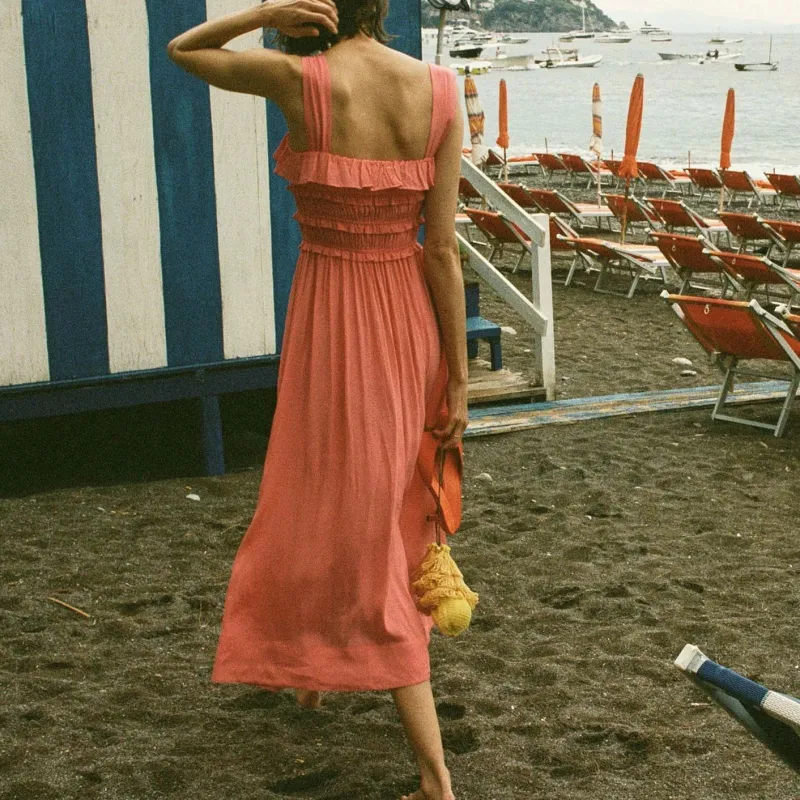 DOEN CAROLYNN DRESS Slip Dresses Women's Coral-2