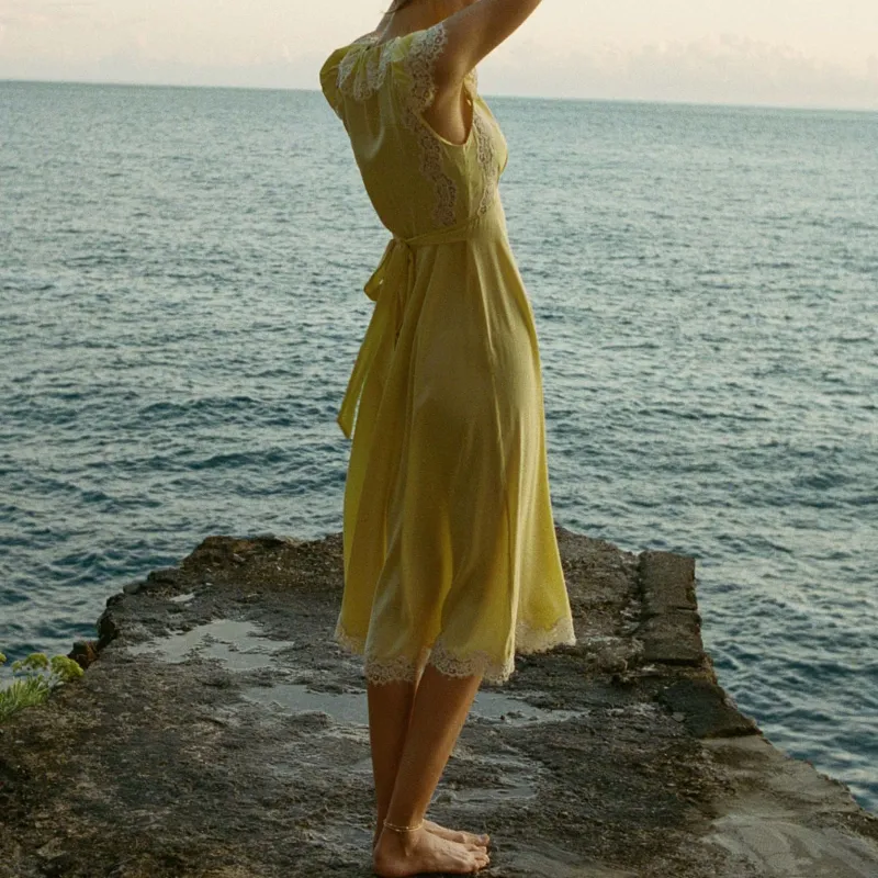 DOEN GRACE DRESS Short-Sleeved Dresses Women's Yellow-3