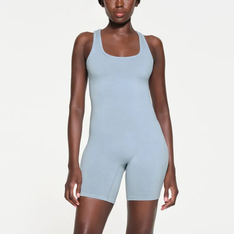 SKIMS OUTDOOR MID THIGH ONESIE Jumpsuit Women's DENIM/Denim-1