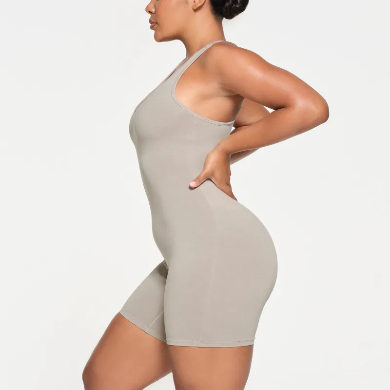 SKIMS OUTDOOR MID THIGH ONESIE Jumpsuit Women's STONE/Stone Color-3