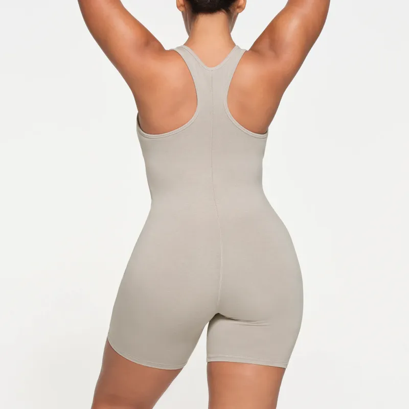 SKIMS OUTDOOR MID THIGH ONESIE Jumpsuit Women's STONE/Stone Color-2
