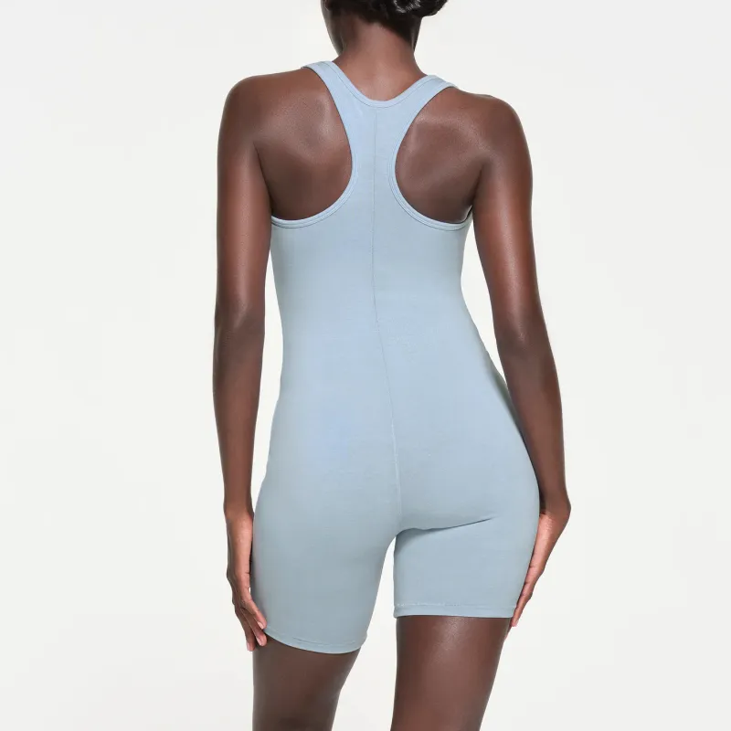 SKIMS OUTDOOR MID THIGH ONESIE Jumpsuit Women's DENIM/Denim-2