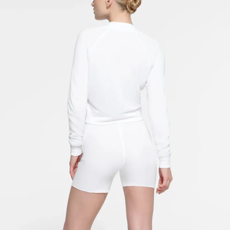 SKIMS WAFFLE BOXER Boxer Shorts Women's SNOW/Snow-2