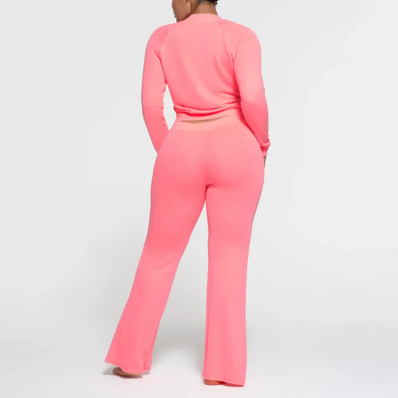 SKIMS MODAL FRENCH TERRY FLARE PANT Casual Pants Women's CORAL/Coral-2