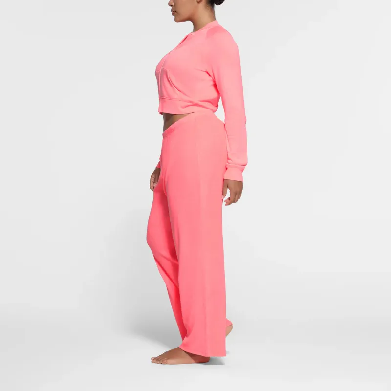 SKIMS WAFFLE STRAIGHT LEG PANT Casual Pants Women's CORAL/Coral-3
