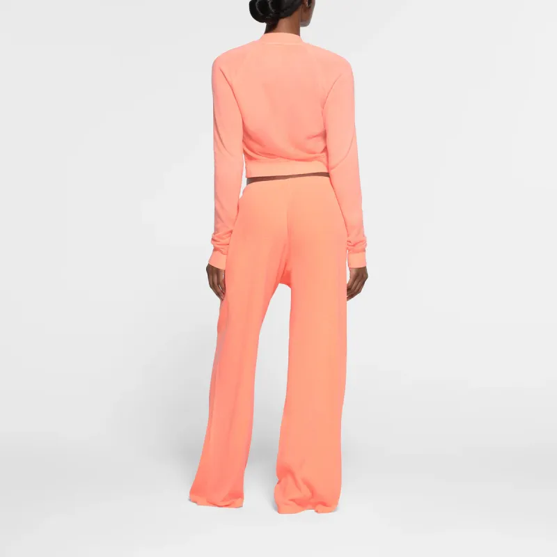 SKIMS WAFFLE STRAIGHT LEG PANT Casual Pants Women's NEON ORANGE-2