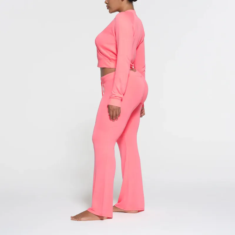 SKIMS MODAL FRENCH TERRY FLARE PANT Casual Pants Women's CORAL/Coral-3