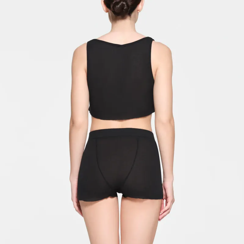 SKIMS THREADBARE RIB SHORT SHORT Boxer Shorts Women's SOOT/Smoke Gray-2