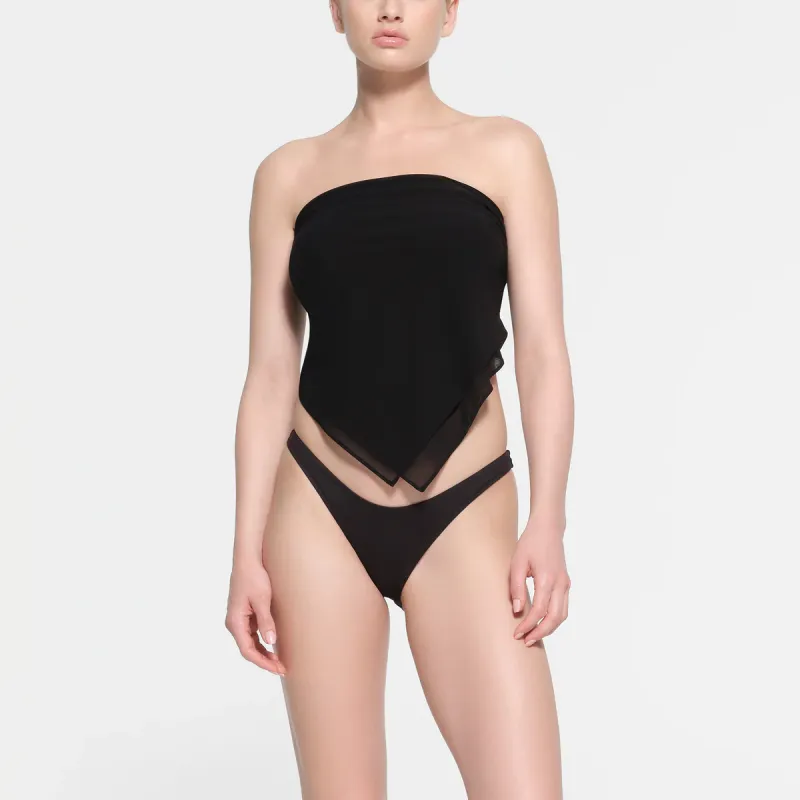 SKIMS SUMMER MESH HANDKERCHIEF TOP Strapless Top Women's ONYX/Onyx-1