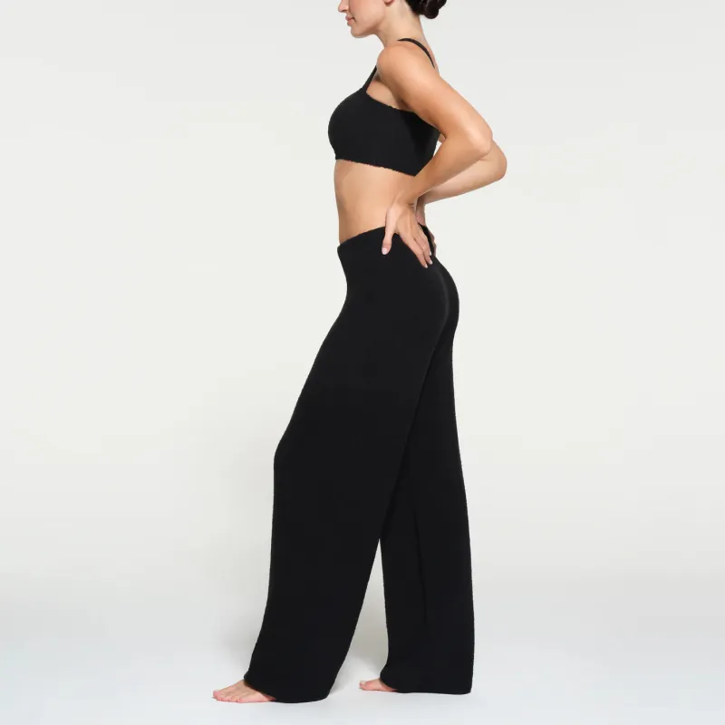 SKIMS COZY KNIT STRAIGHT LEG PANT Pajama Pants Women's ONYX/Onyx-3