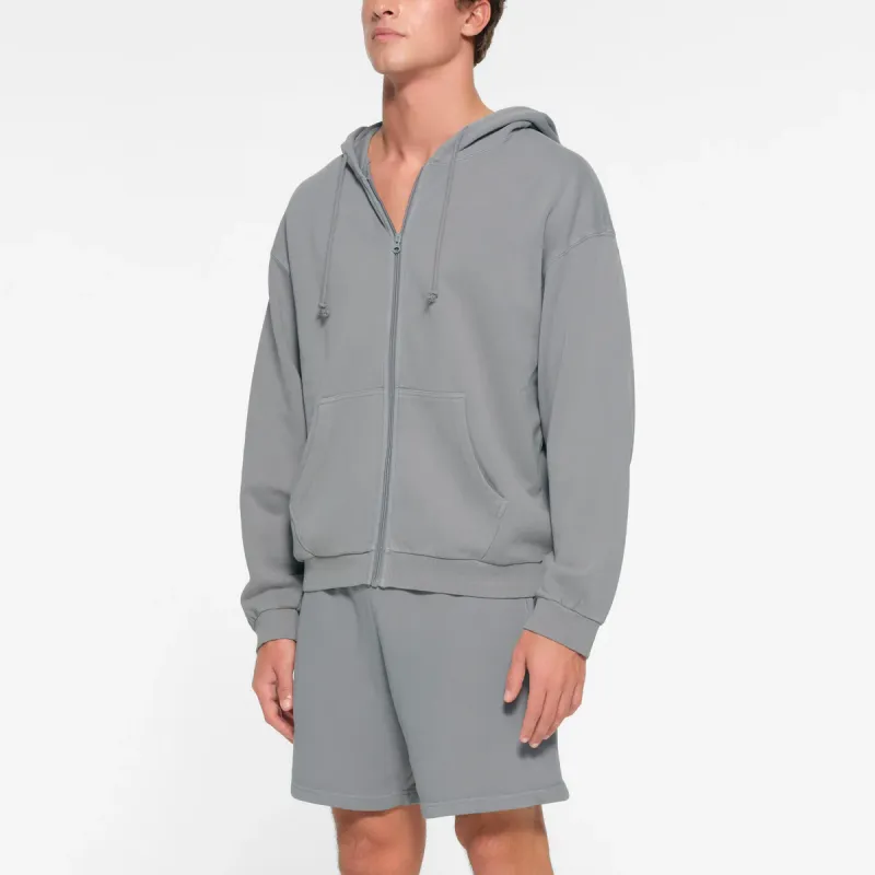 SKIMS TERRY MENS RELAXED ZIP UP HOODIE Sweatshirt Men's PACIFIC/Pacific Blue-4