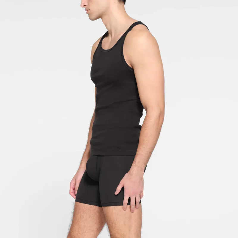 SKIMS COTTON MENS RIB TANK 3 PACK Tank Top Men's 3 Pack ONYX/Onyx-3