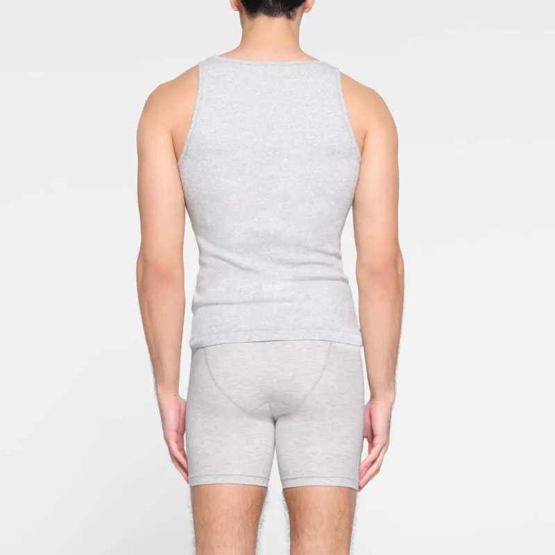 SKIMS COTTON MENS RIB TANK 3 PACK Tank Top Men's 3 Pack HEATHER MULTI/Heather Multicolor-4